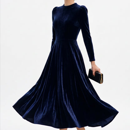 Melania - Velvet Plus Size Midi Dress for Wedding Guests and Formal Events DONE