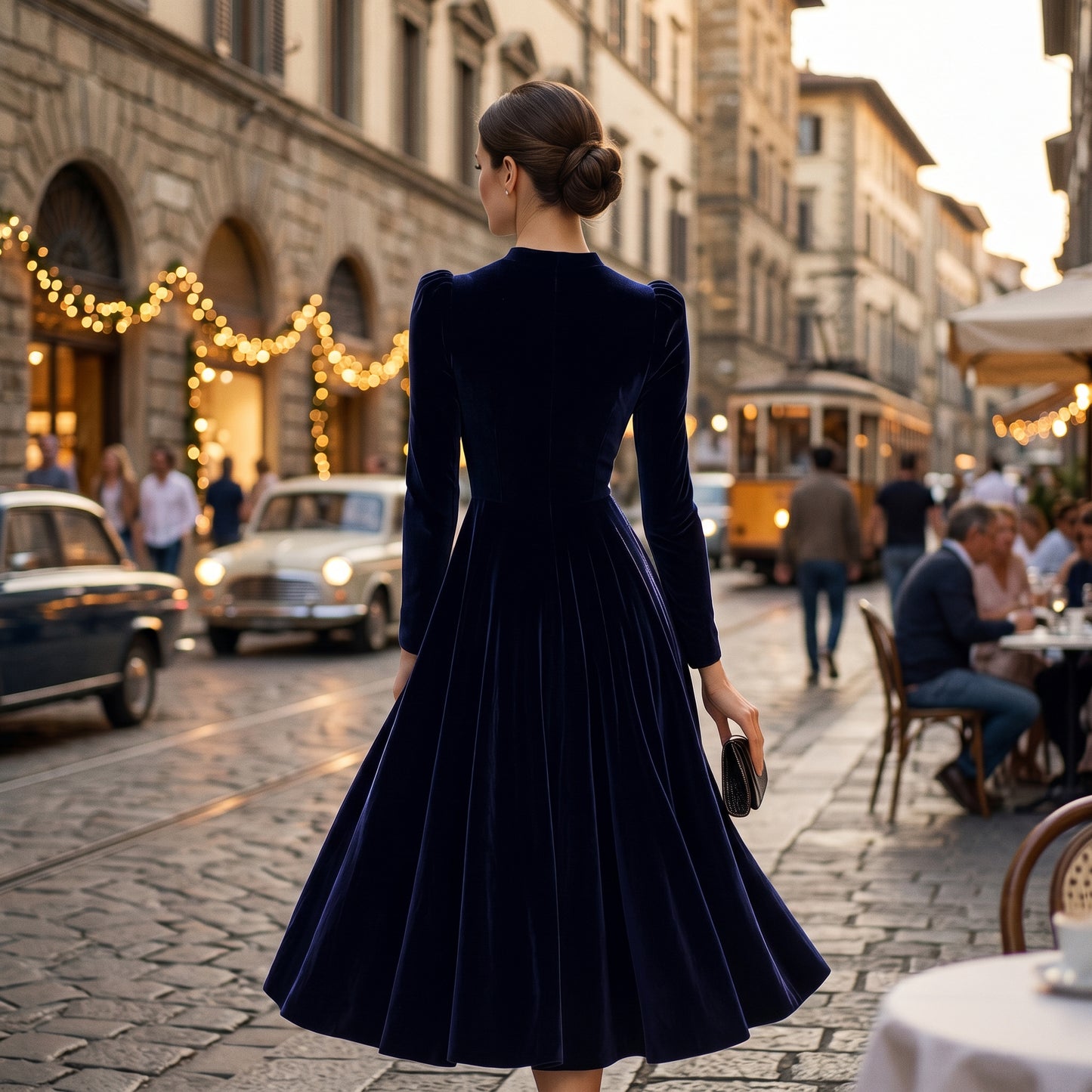 Melania - Velvet Plus Size Midi Dress for Wedding Guests and Formal Events DONE