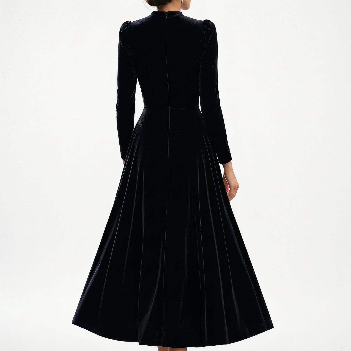 Melania - Velvet Plus Size Midi Dress for Wedding Guests and Formal Events DONE
