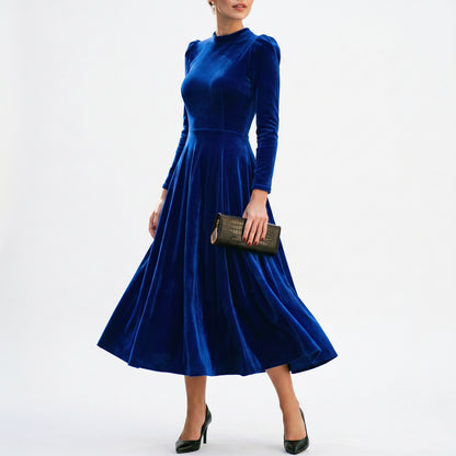 Melania - Velvet Plus Size Midi Dress for Wedding Guests and Formal Events DONE