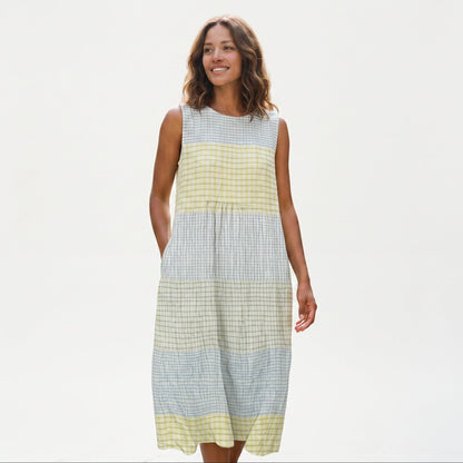 Mia | Casual Breezy Summer Dress in Color-Block Plaid DONE 06-05-2026