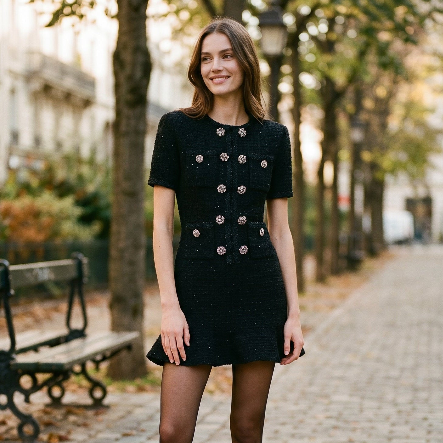 Mia | Elegant Autumn Double Breasted Knit Dress for Women DONE 05-27-2026