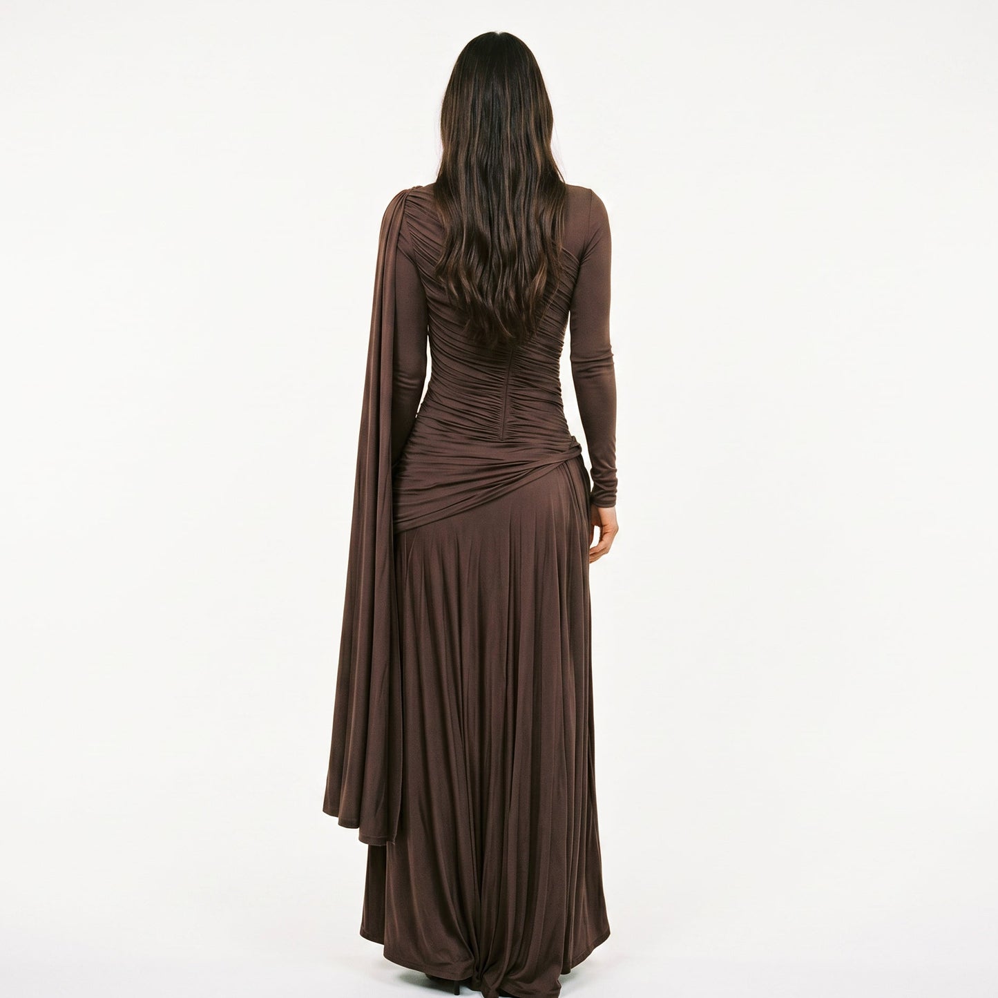Mia | Elegant Fitted Maxi Dress with Draped Panel DONE 05-26-2026