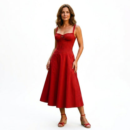 Mia - Elegant Floral Corset Summer Dress for Wedding Guests