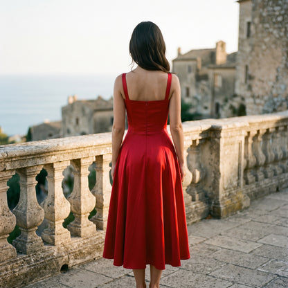 Mia - Elegant Floral Corset Summer Dress for Wedding Guests