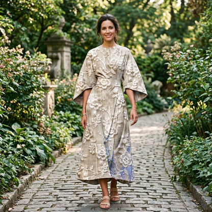 Mia | Elegant Floral Kimono Sleeve Midi Dress for Wedding Guests DONE 06-05-2026