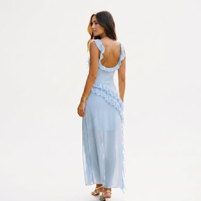 Mia | Elegant Ruffled Black Maxi Dress for Women DONE 06-10-2026