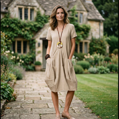 Mia | Stylish Relaxed Cotton Summer Dress With Pockets DONE 06-05-2026