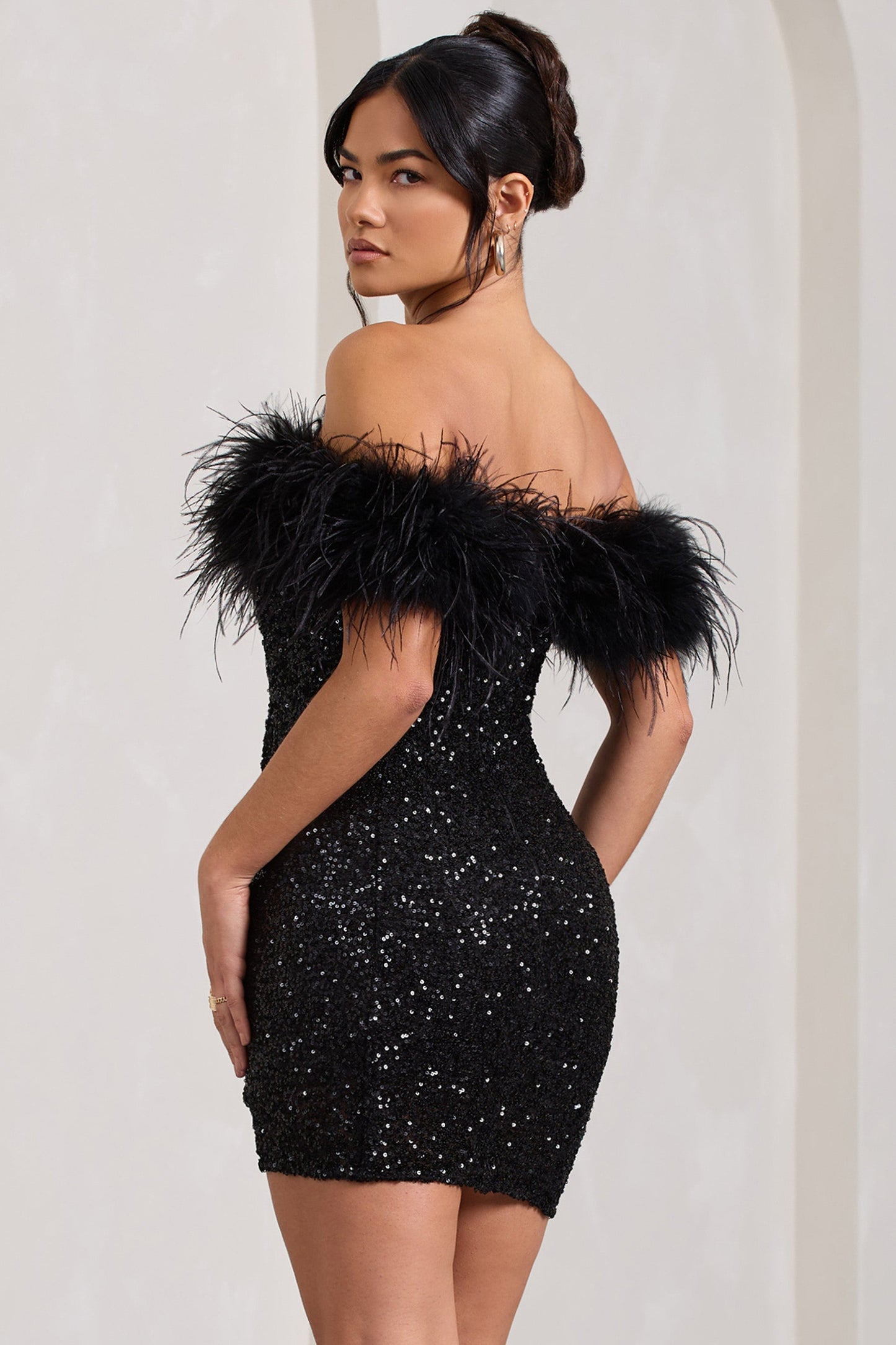 Mia | Elegant Black Glitter Mini Dress for Women 3