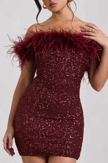 Mia | Elegant Black Glitter Mini Dress for Women 6