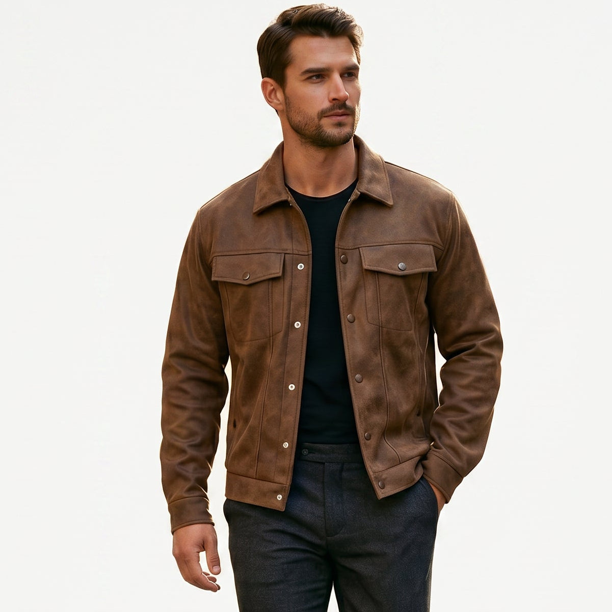 Michaell - Premium Brown Leather Jacket for Men DONE 05-10-2026