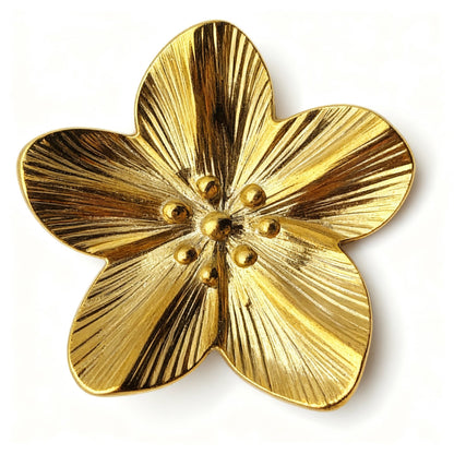 Minimalist Botanical Flower Earrings – 18K Gold Plated