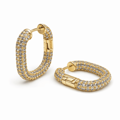 Minimalist Glamour Hoop Earrings with White Zircon