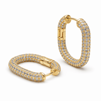 Minimalist Glamour Hoop Earrings with White Zircon