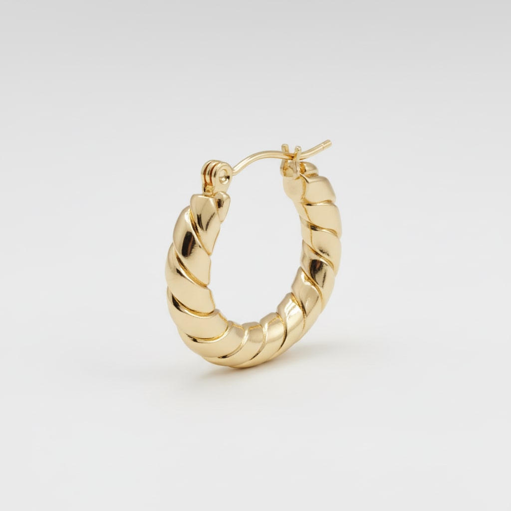 Minimalist Twisted Hoop Earrings – 18K Gold Plated Stainless Steel
