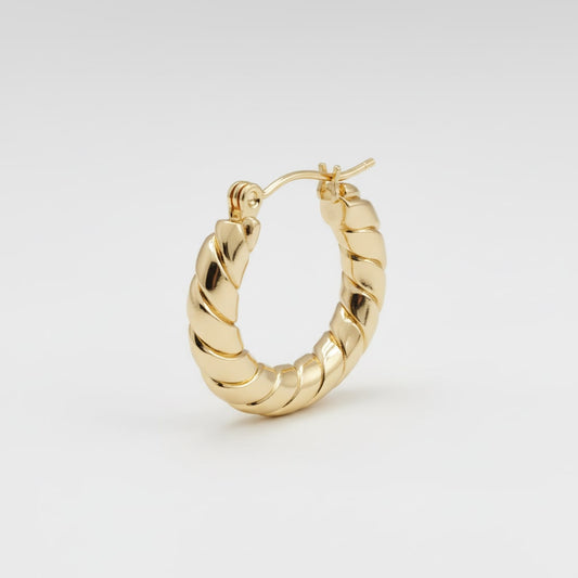 Minimalist Twisted Hoop Earrings – 18K Gold Plated Stainless Steel