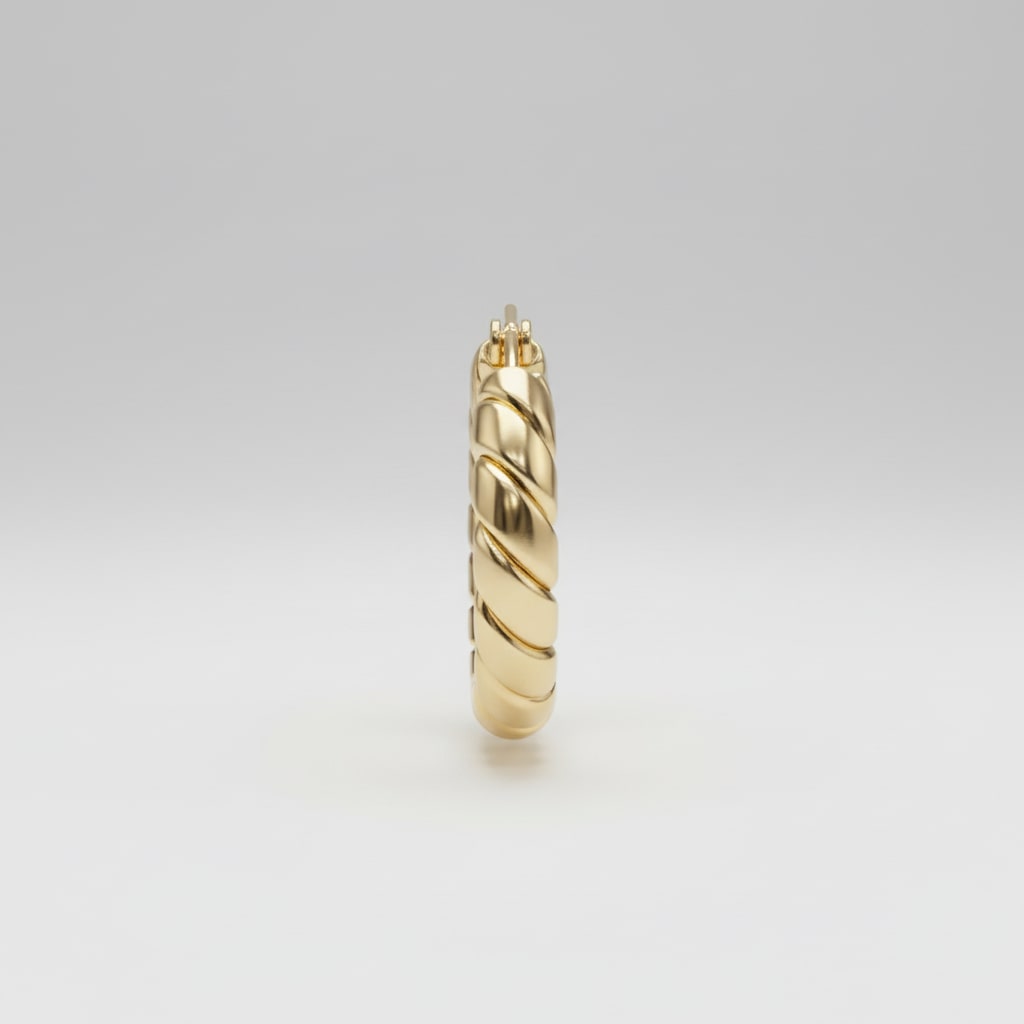 Minimalist Twisted Hoop Earrings – 18K Gold Plated Stainless Steel