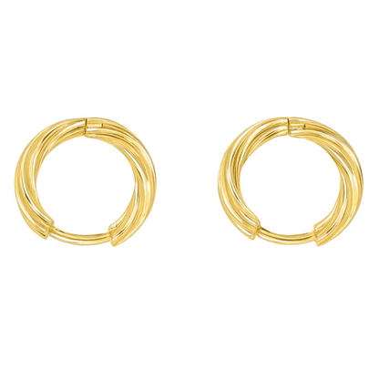 Minimalist Twisted Hoop Earrings in 18k Gold Tone