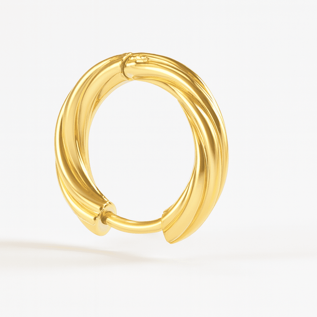 Minimalist Twisted Hoop Earrings in 18k Gold Tone