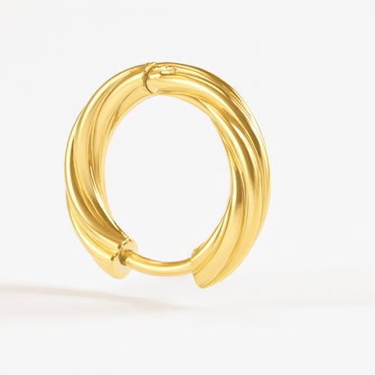 Minimalist Twisted Hoop Earrings in 18k Gold Tone