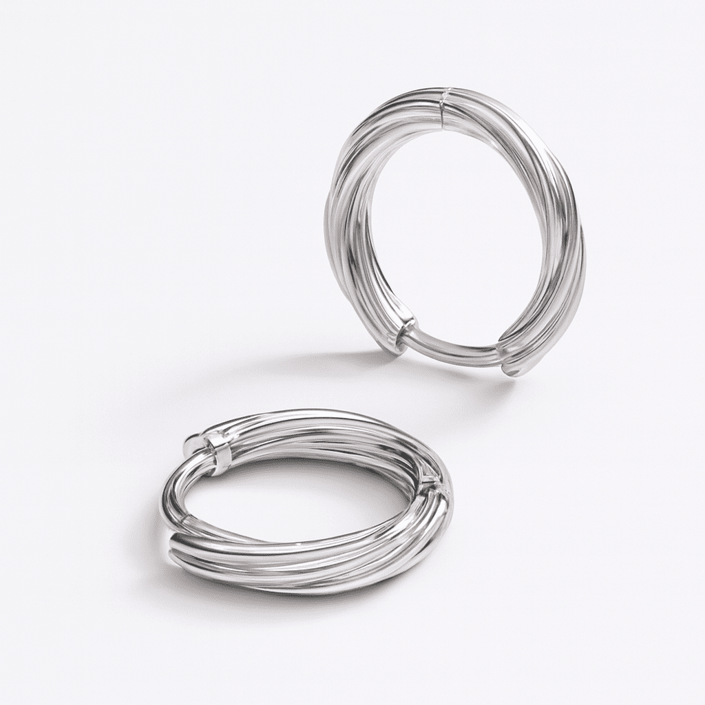 Minimalist Twisted Hoop Earrings in 18k Gold Tone
