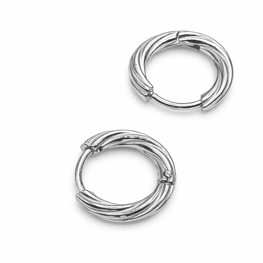 Minimalist Twisted Hoop Earrings in 18k Gold Tone