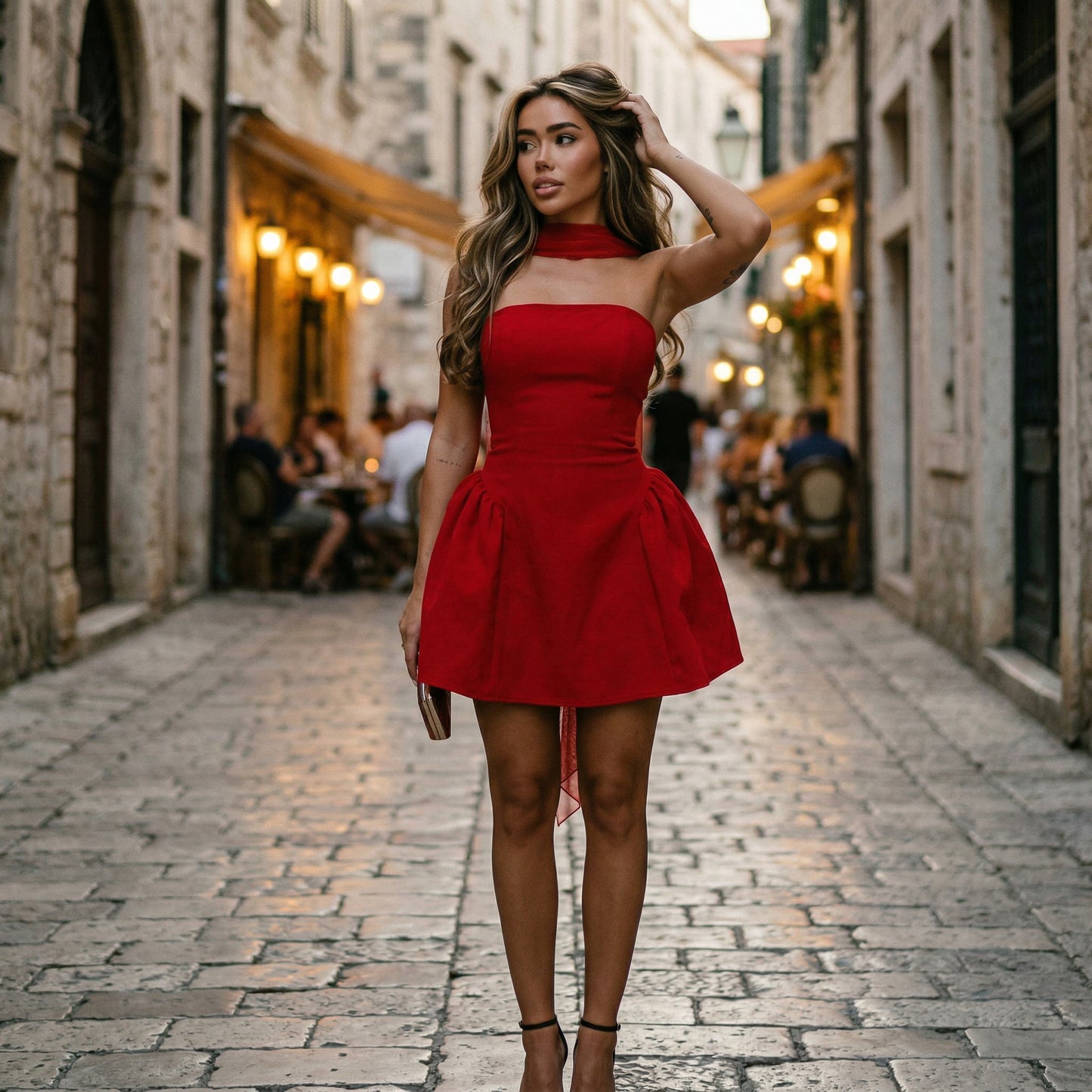 Off-Shoulder Backless A-Line Mini Dress for Women