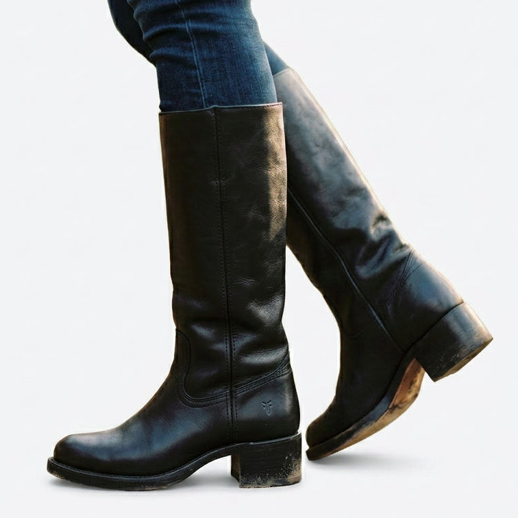 Olivia - Chic Tall Black Knee High Boots for Women