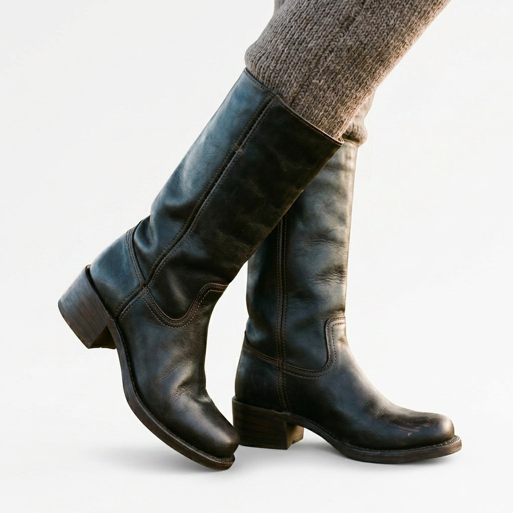 Olivia - Chic Tall Black Knee High Boots for Women