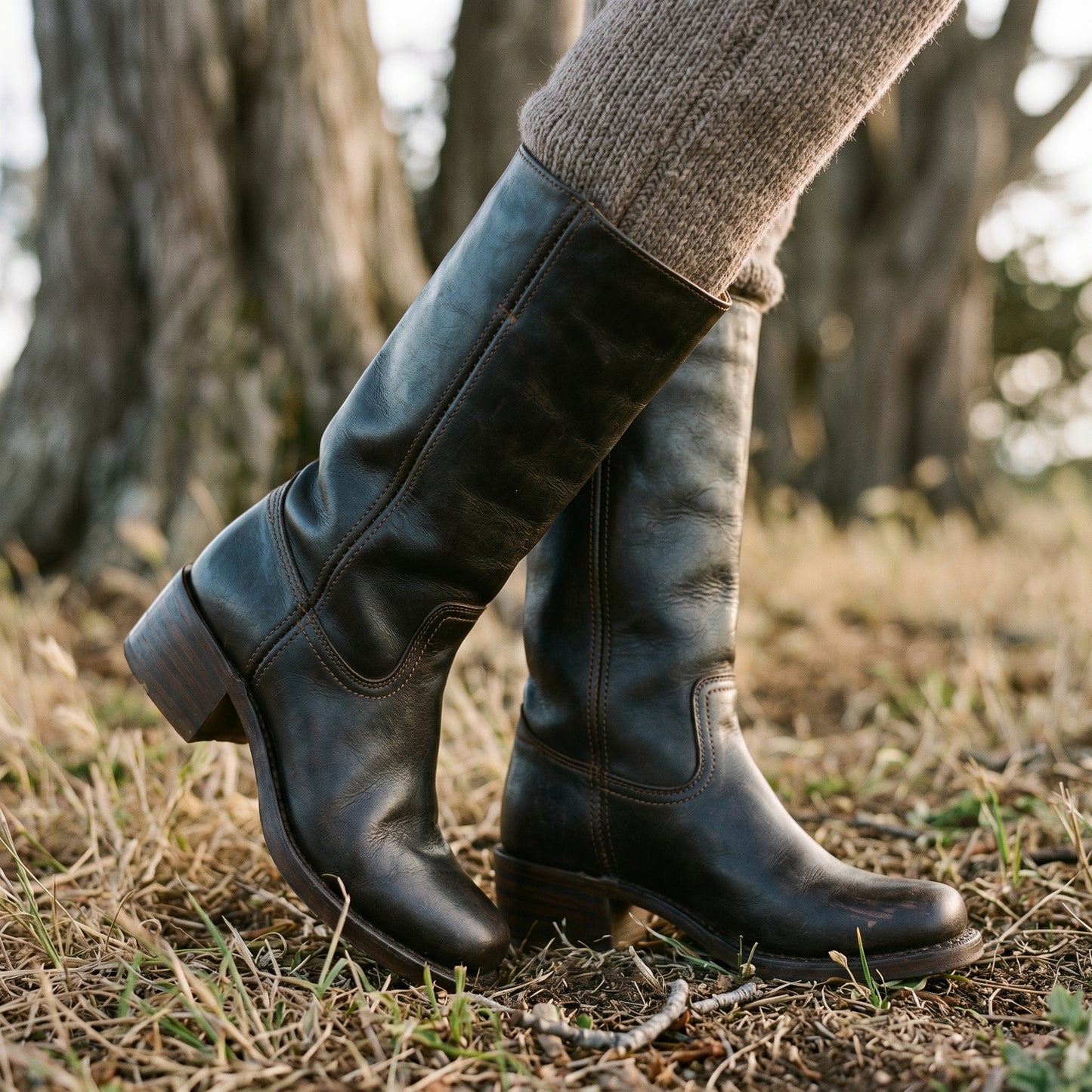 Olivia - Chic Tall Black Knee High Boots for Women