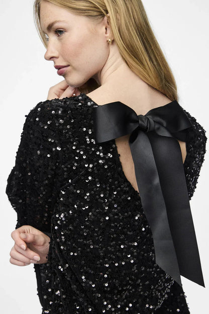 Olivia | Stylish Long Sleeve Black Mini Dress 4