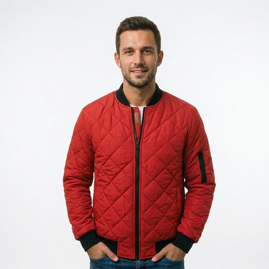 Quilted Casual Men's Bomber Jacket