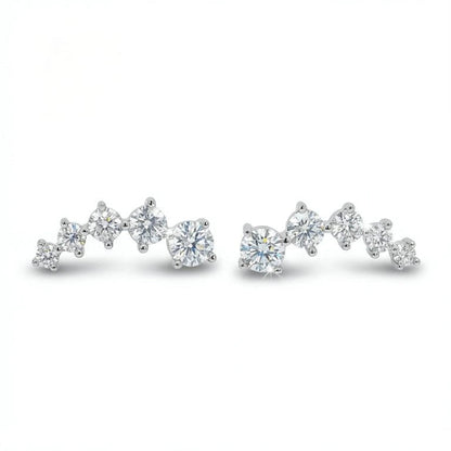 Radiant Arc Moissanite Earrings Silver 925 - MOISSANITE stone