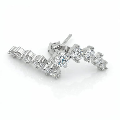 Radiant Arc Moissanite Earrings Silver 925 - MOISSANITE stone