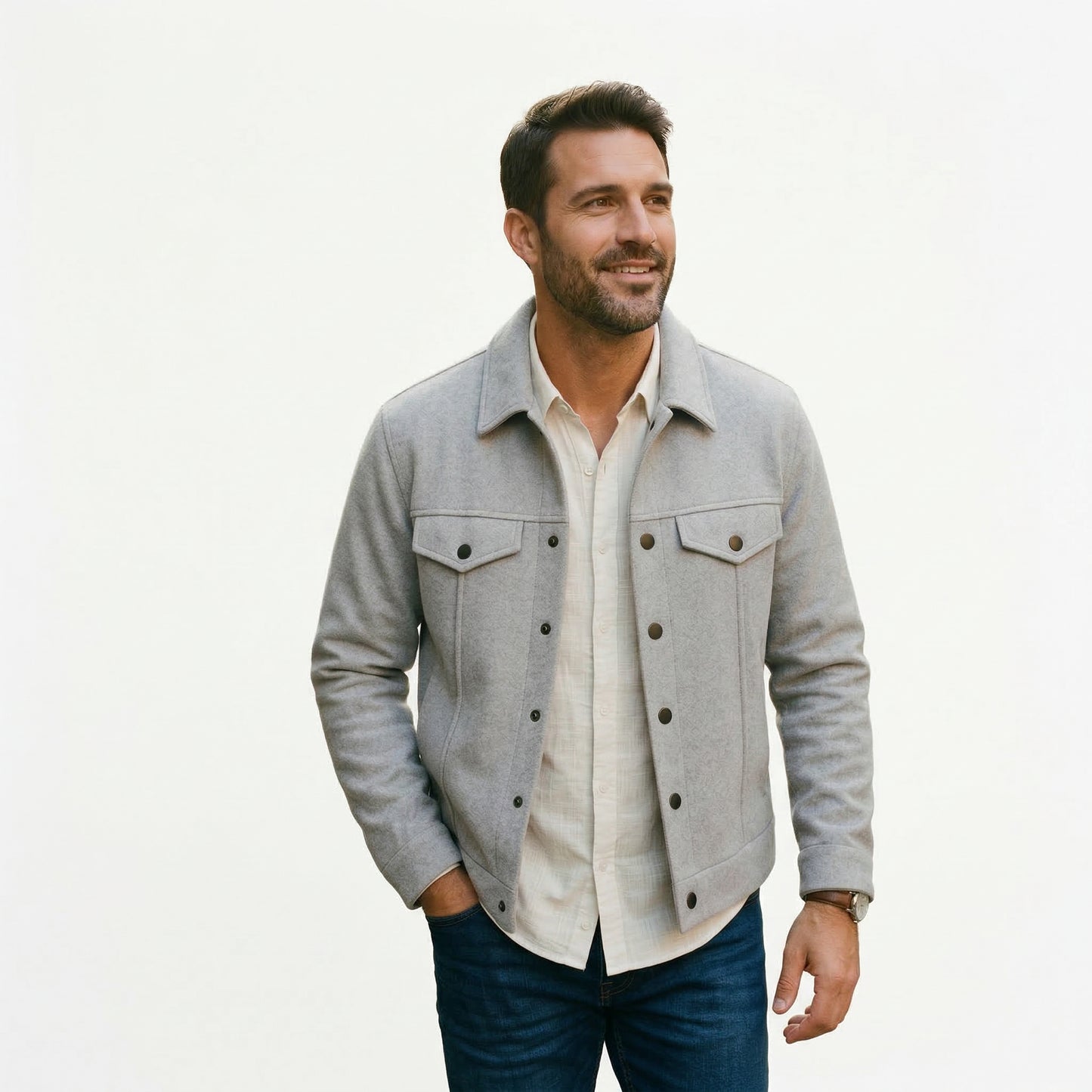 Regular Fit Winter Shirt Jacket Men