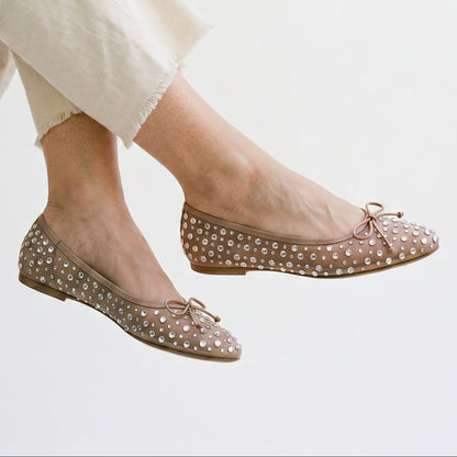 Rhinestone Embellished Ballet Flats for Women