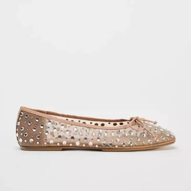 Rhinestone Embellished Ballet Flats for Women 1