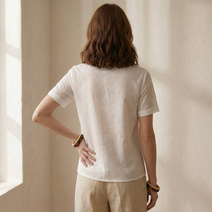 Romantic Vintage Eyelet Lace Blouse