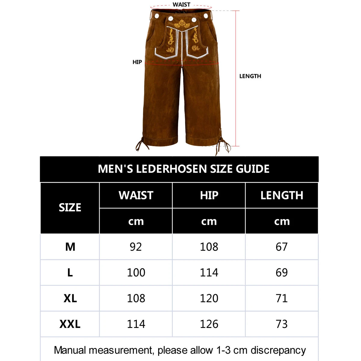 Anton - Traditional Bavarian Lederhosen with Suspenders