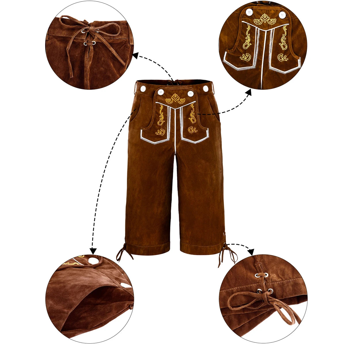 Anton - Traditional Bavarian Lederhosen with Suspenders