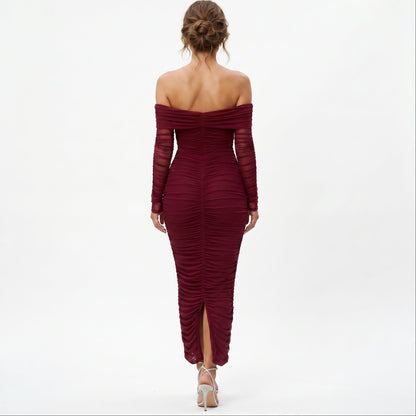 Sabrina - Elegant Off-Shoulder Maxi Dress for Women DONE