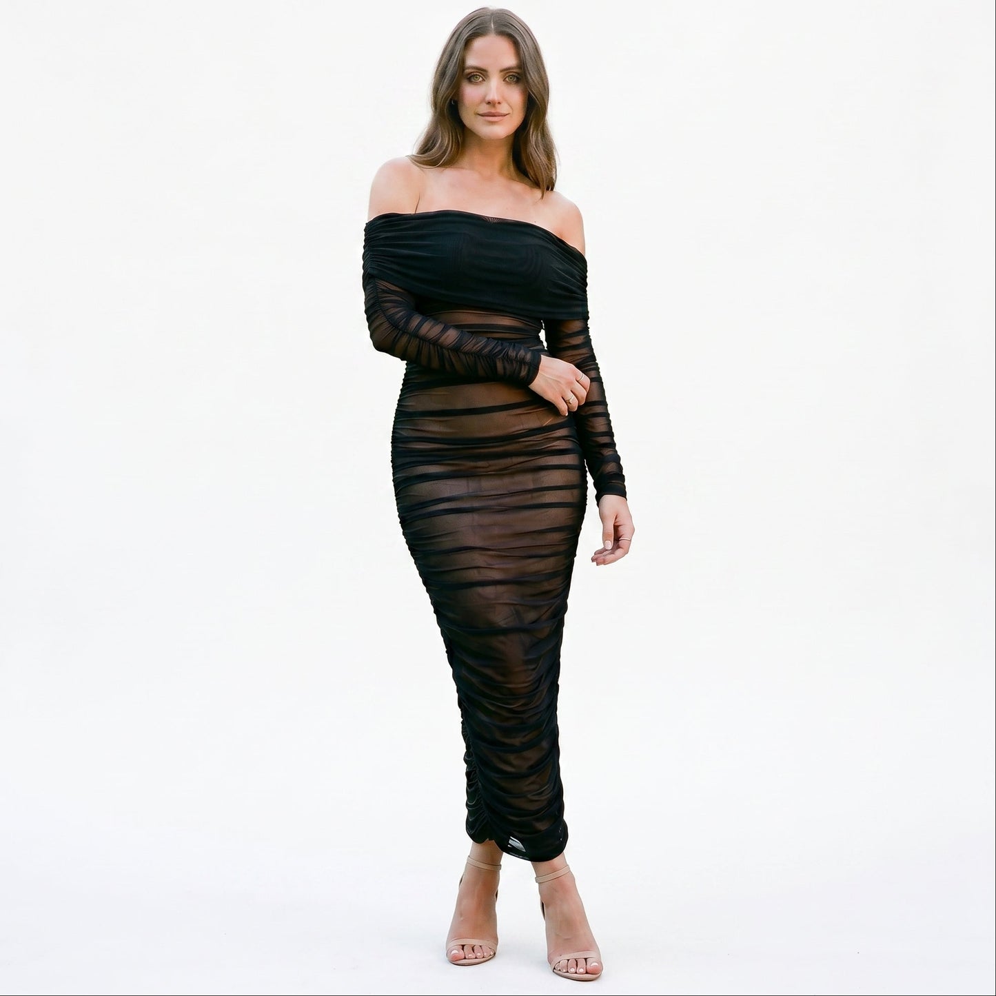 Sabrina - Elegant Off-Shoulder Maxi Dress for Women DONE