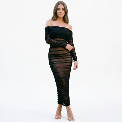 Sabrina - Elegant Off-Shoulder Maxi Dress for Women DONE