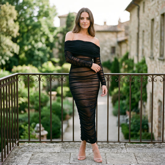 Sabrina - Elegant Off-Shoulder Maxi Dress for Women DONE