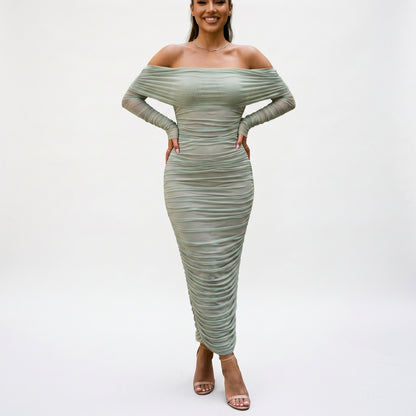 Sabrina - Elegant Off-Shoulder Maxi Dress for Women DONE