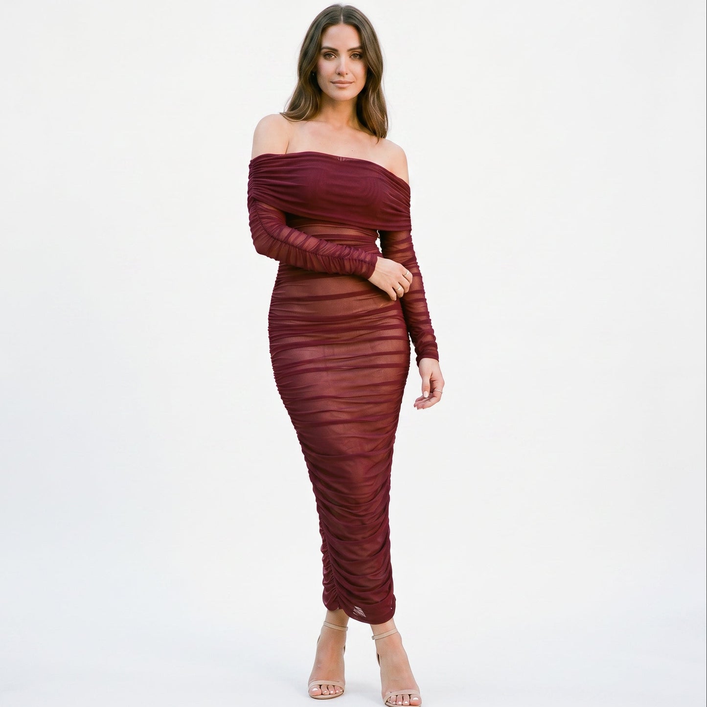 Sabrina - Elegant Off-Shoulder Maxi Dress for Women DONE