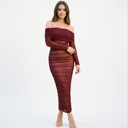Sabrina - Elegant Off-Shoulder Maxi Dress for Women DONE
