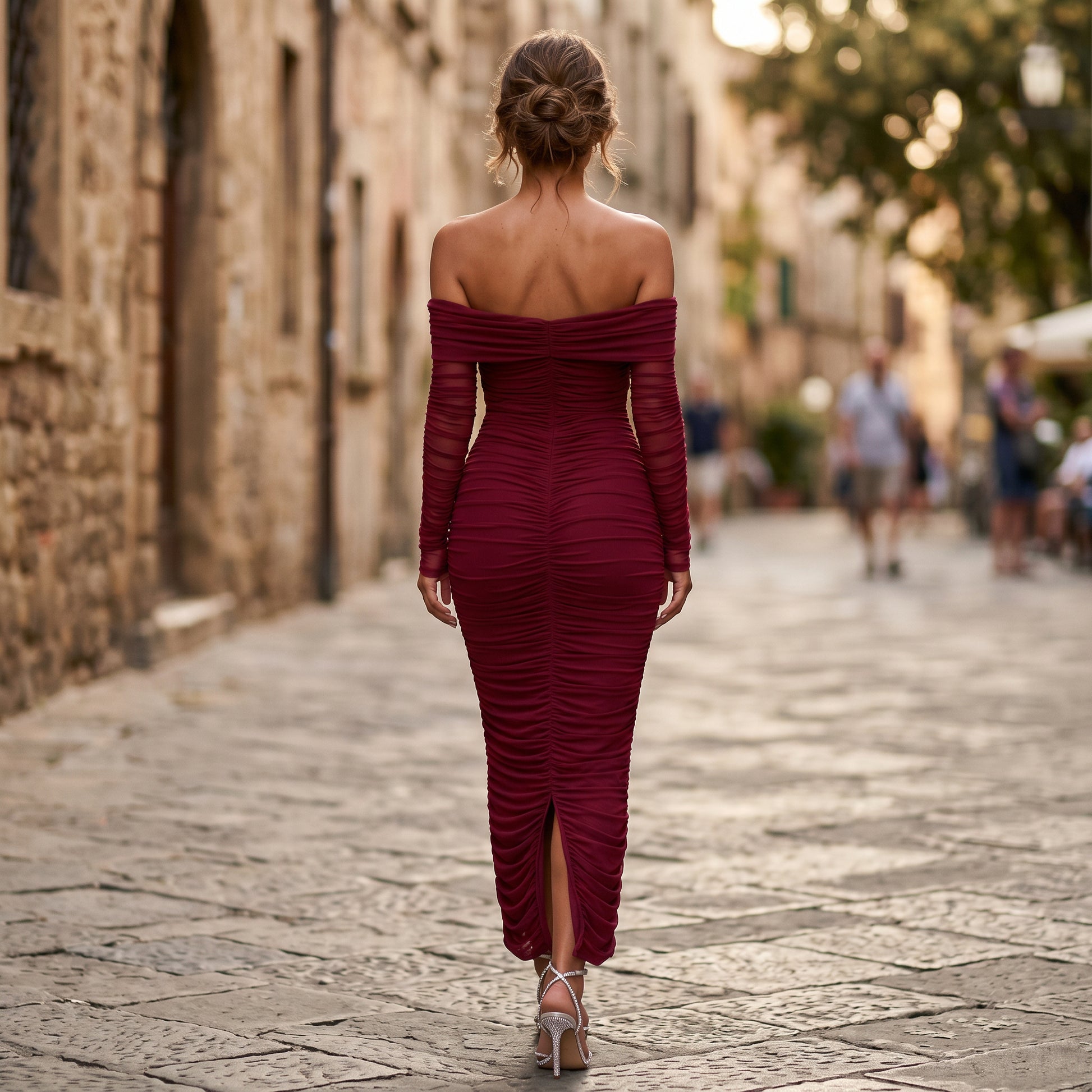 Sabrina - Elegant Off-Shoulder Maxi Dress for Women DONE