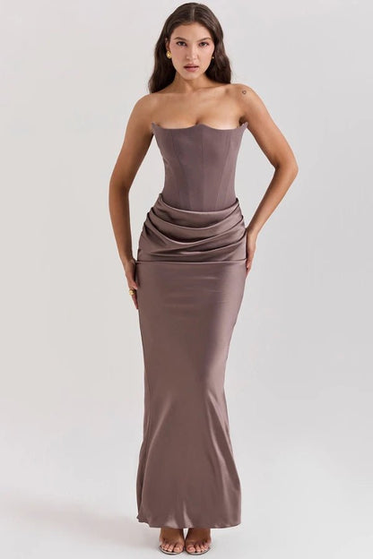 Sabrina - Elegant Strapless Corset Gown for Wedding Guests 0