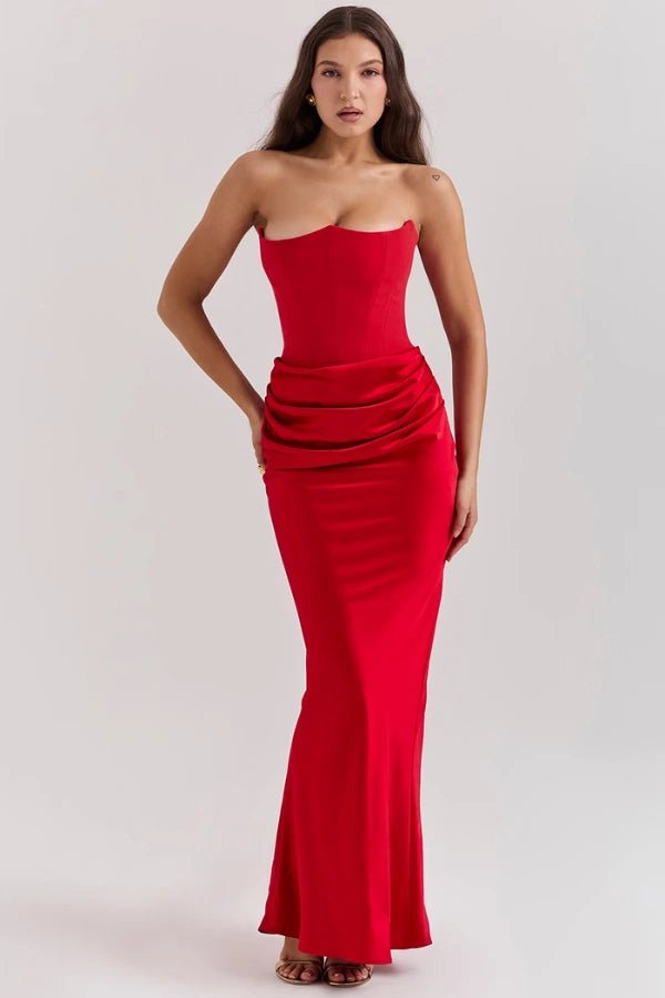 Sabrina - Elegant Strapless Corset Gown for Wedding Guests 11